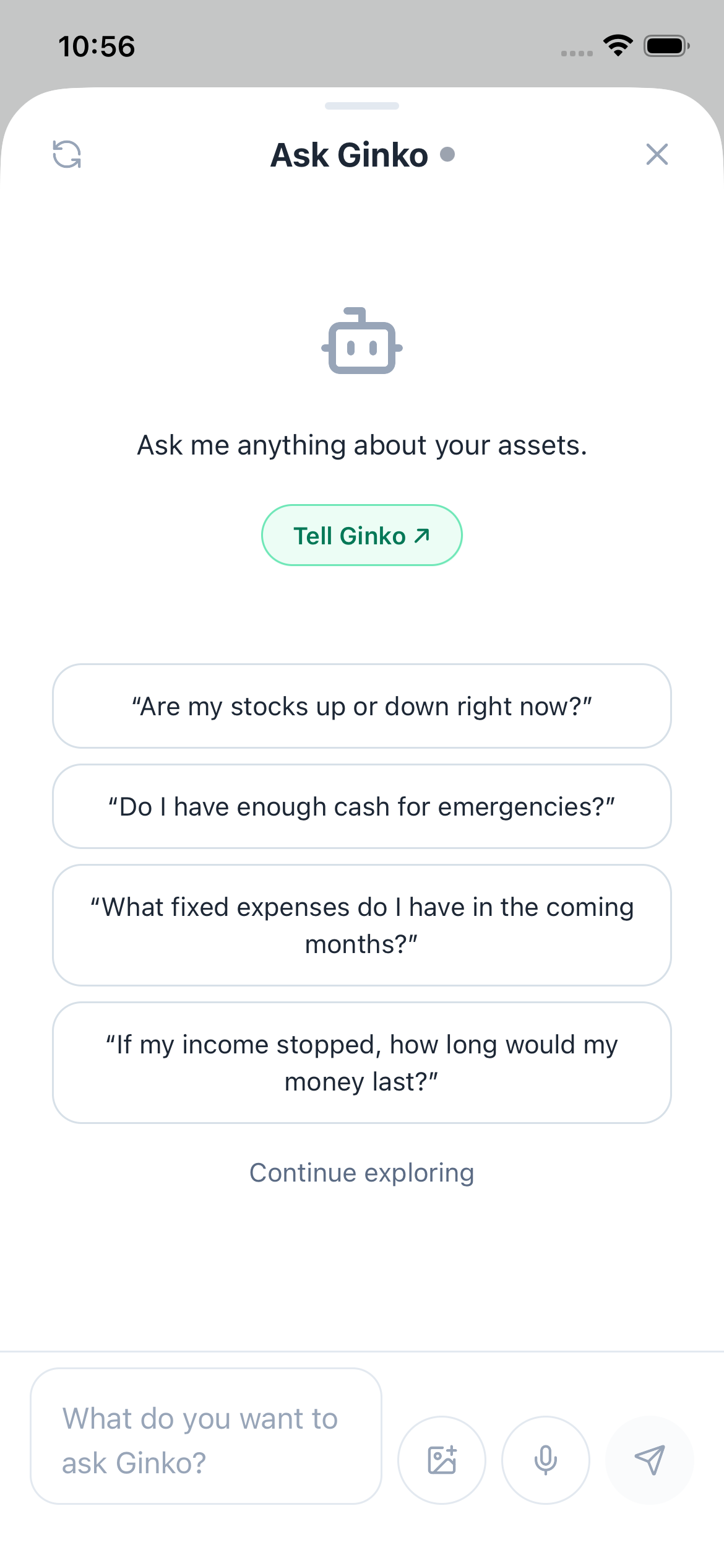 Ask Ginko ready for a question about the recorded portfolio.