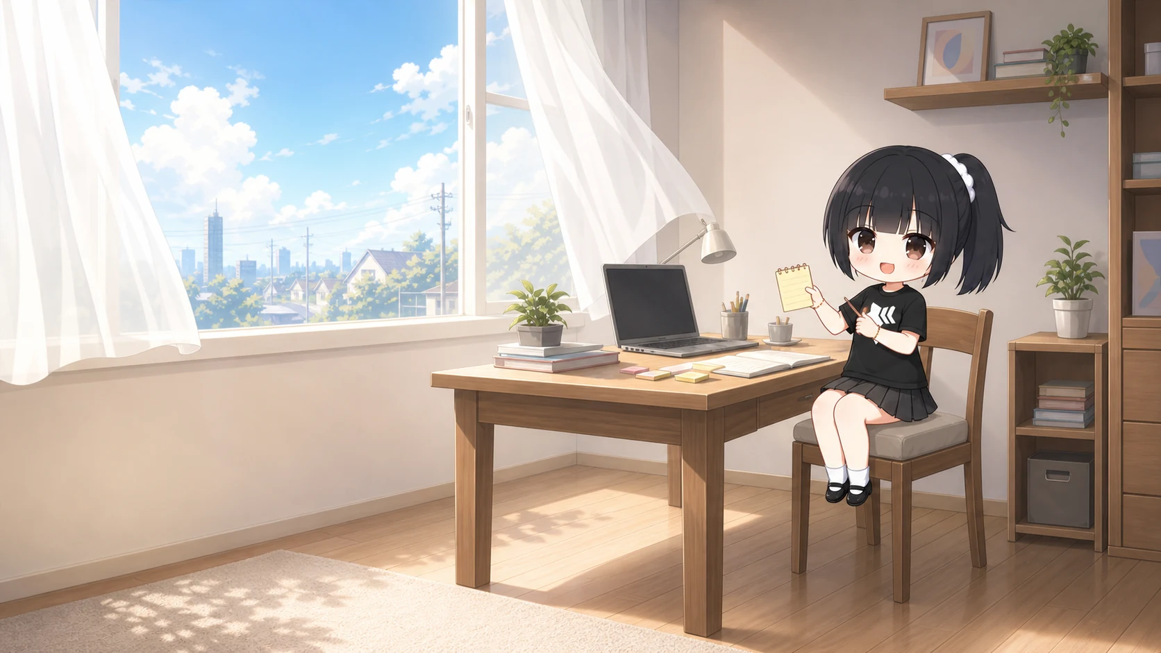 Chief reading a small note beside a sunlit window